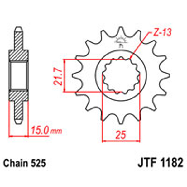 JT JT Gear Box Sprockets G/B 1182-14 (2082)